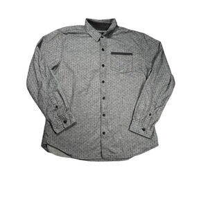 Prana Mens Size XL Long Sleeve Button Up Shirt Organic Cotton Casual Grey